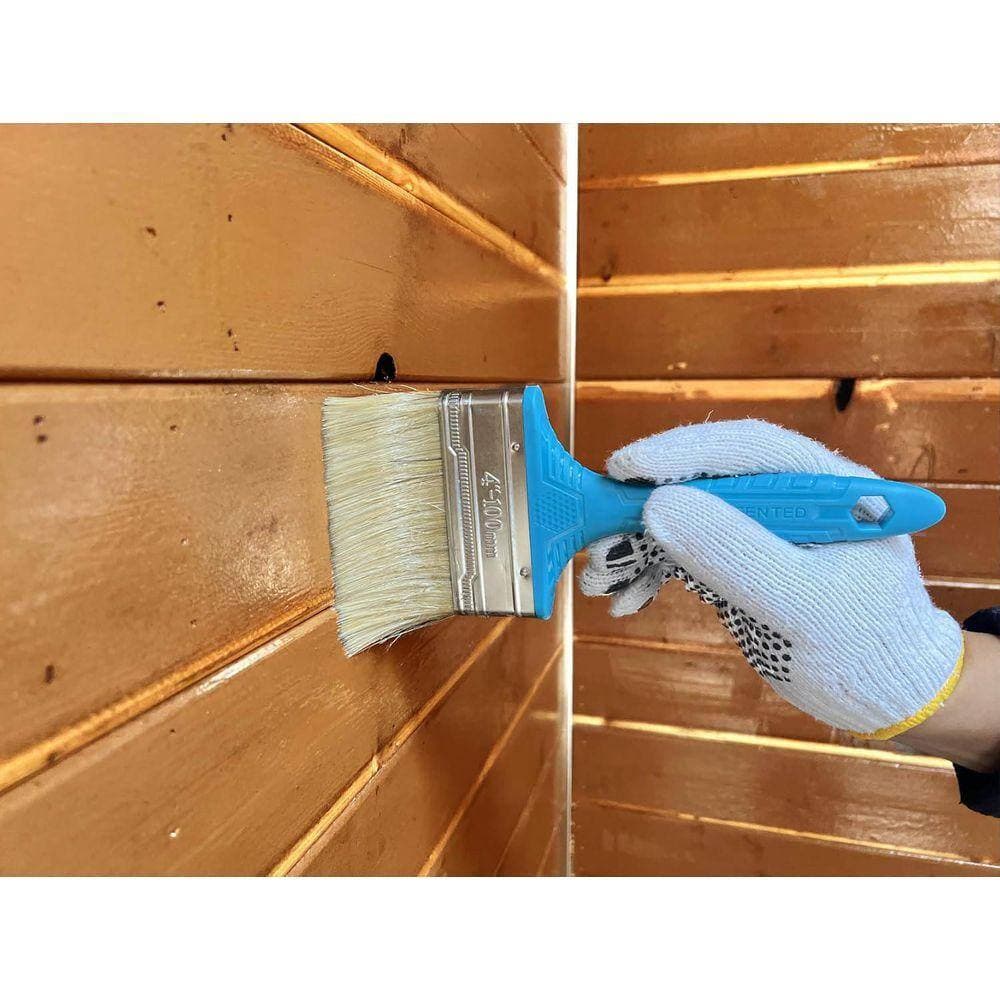 KIWDZFU 4 in. Wide Large Bristle Paint Brush for Art Painting Wall Furniture Fence, Staining and Touch-Ups, 6-Pack (2)