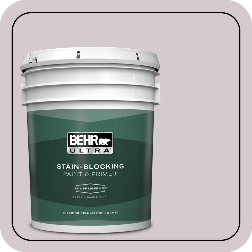 BEHR ULTRA 5 gal. #N110-1 Dusty Lilac Extra Durable Semi-Gloss Enamel Interior Paint & Primer