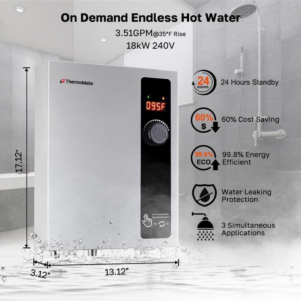 thermomate 27 kW 6.4 GPM Self-Modulating Electric Tankless Water Heater with 2-Years Warranty (2)