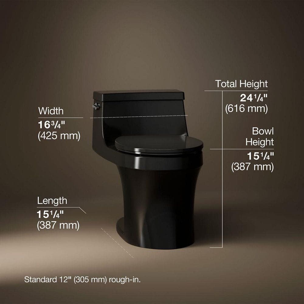 KOHLER San Souci 1-Piece 1.28 GPF Single Flush Toilet (Seat Included) (2)