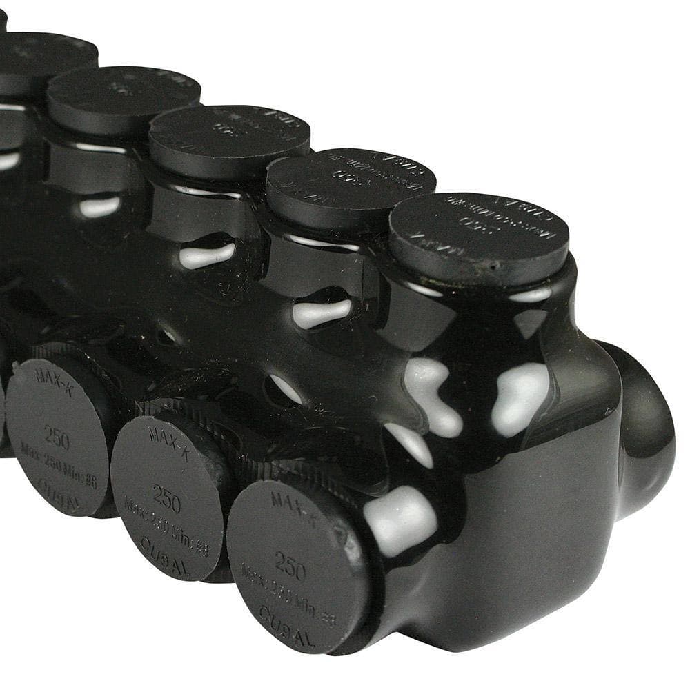 ASI 6 AWG - 250 MCM 600-Volt 3-Ports Multi Tap Connector Insulated Dual Sided, Black (2)