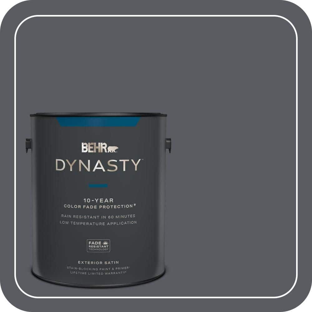 BEHR DYNASTY 1 gal. #PPU18-02 Pencil Point Satin Enamel Exterior Stain-Blocking Paint & Primer