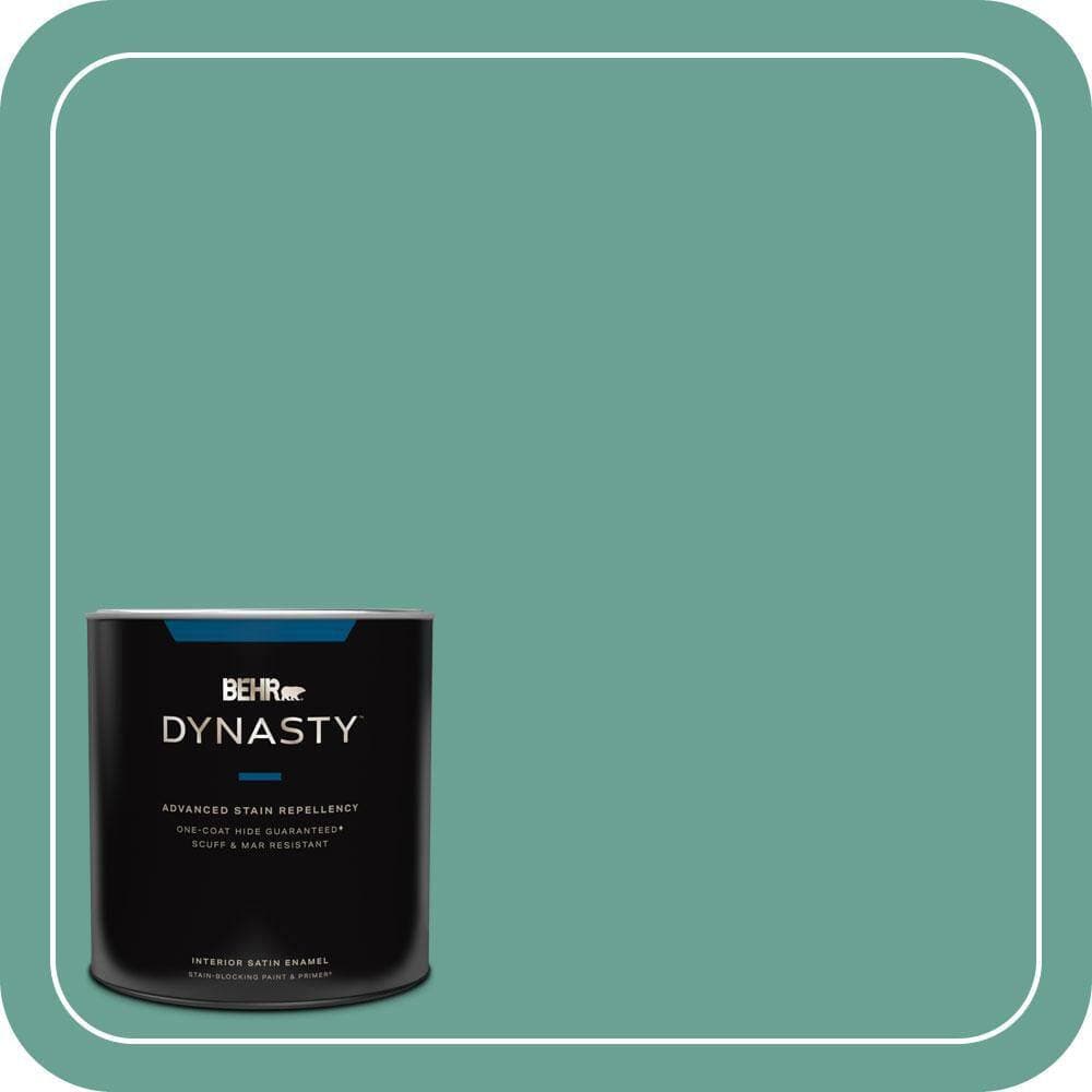 BEHR DYNASTY 1 qt. #T17-15 Jade Dragon Satin Enamel Interior Stain-Blocking Paint & Primer