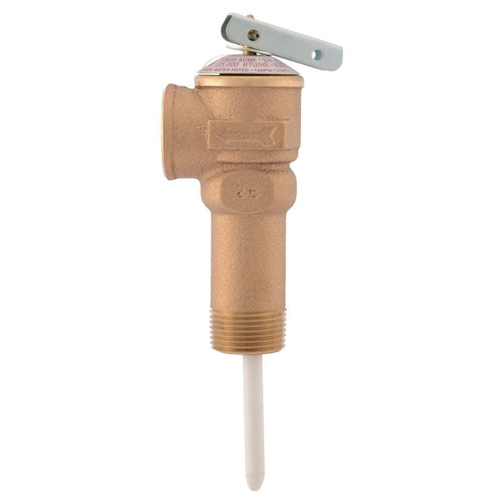 Cash Acme 3/4 in. Bronze NCLX-5LX Temperature and Pressure Relief Valve with 2-1/2 in. Shank MNPT Inlet FNPT Outlet (3)