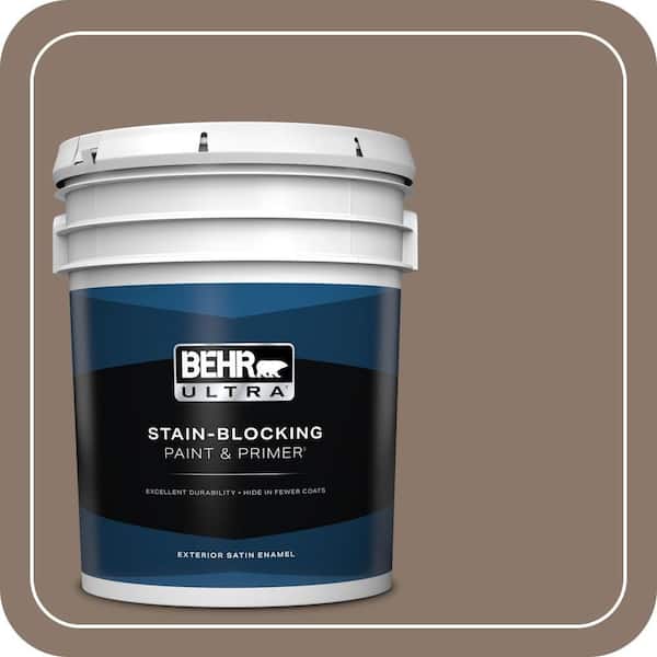 BEHR ULTRA 5 gal. #N210-5 Caffeine Satin Enamel Exterior Paint & Primer (2)