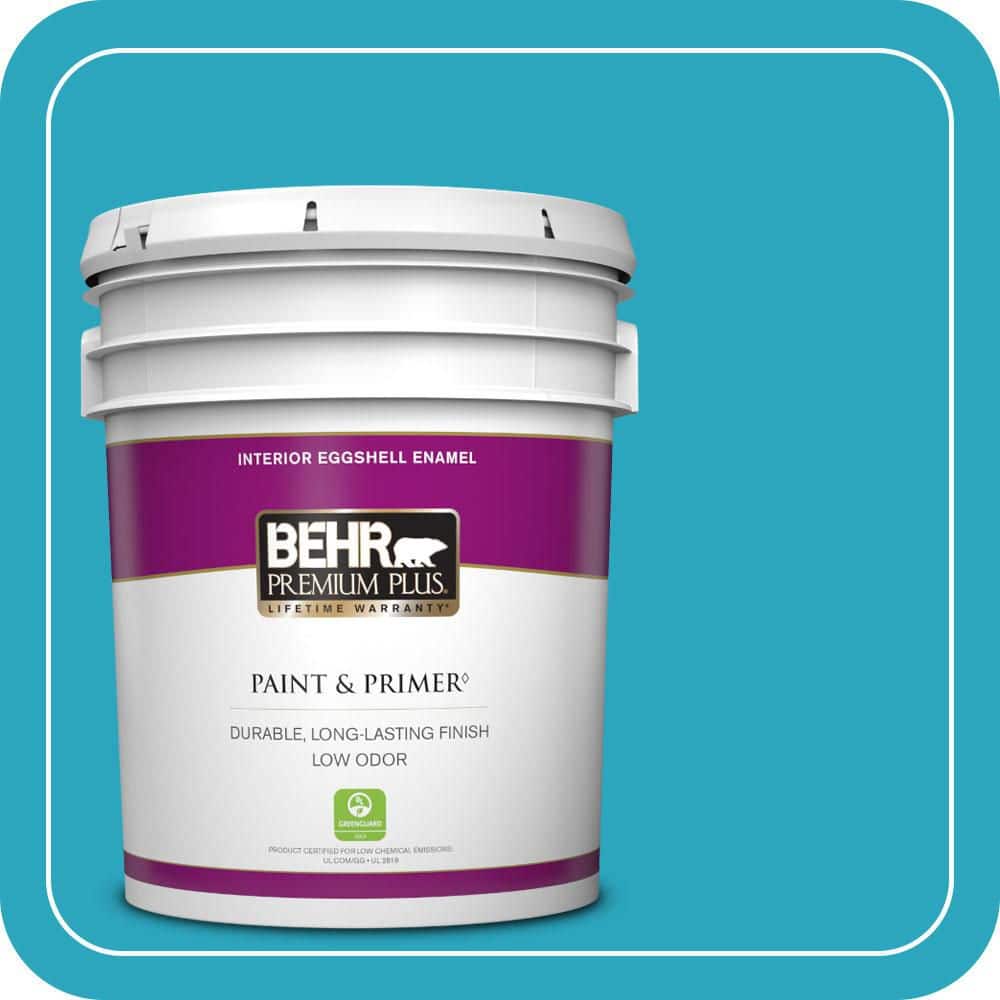 BEHR PREMIUM PLUS 5 gal. #MQ4-52 Gulf Waters Eggshell Enamel Low Odor Interior Paint & Primer