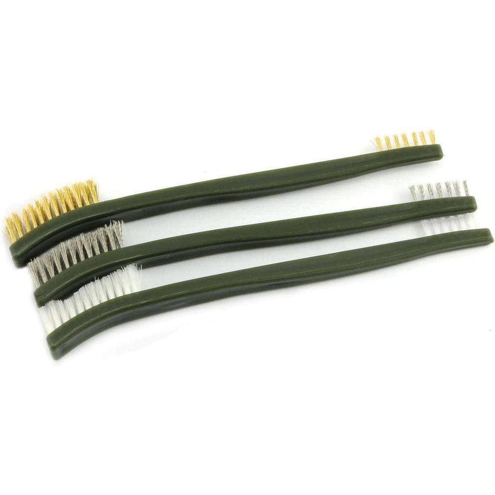 KIWDZFU Double-Ended Cleaning Brushes Set 2-Stainless Steel 2-Brass 2-Nylon 6-Pack for Polishing and Metal Cleaning (2)