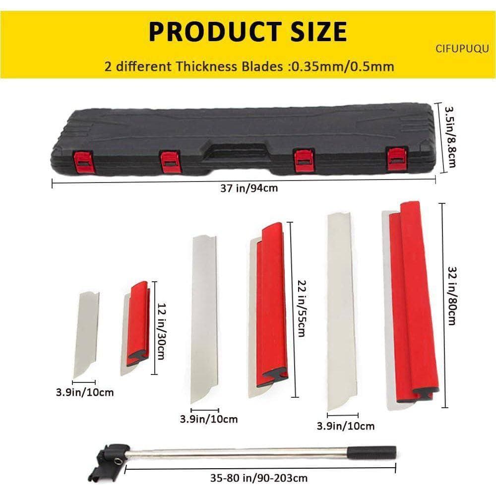 KIWDZFU 12,22,32 Stainless Steel Skimming Blade Set with 35-80 Extension Handle for Drywall Smoothing Construction (2)
