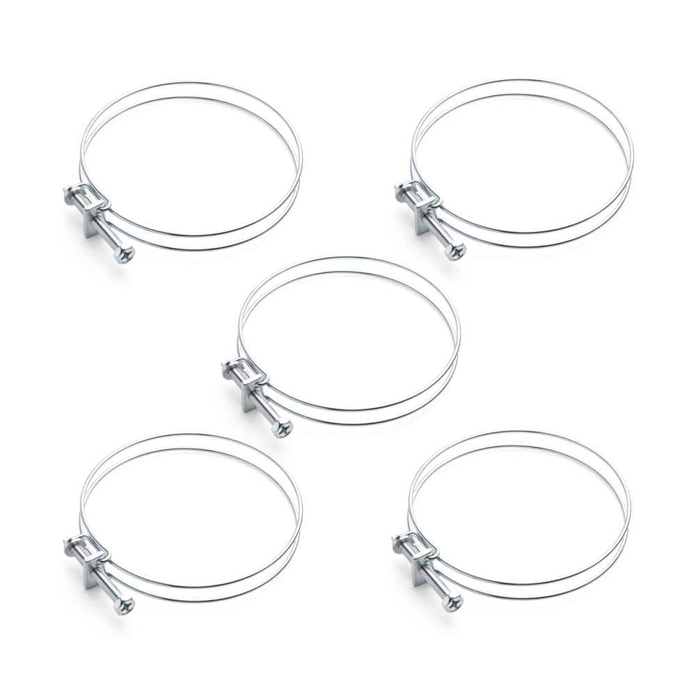 ‎POWERTEC 2 in. Adjustable Double Wire Hose Clamp with bolt for Pool Hose for Above Ground Pool andPoolPump Hose, Pipe Clamp (5PK) (1)