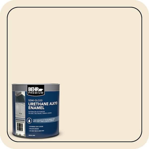 BEHR PREMIUM 1 qt. #PWN-32 Bleached Almond Semi-Gloss Enamel Urethane Alkyd Interior/Exterior Paint (2)