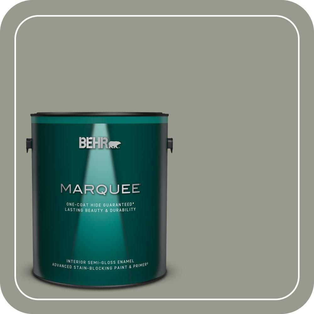 BEHR MARQUEE 1 gal. #MQ6-21 Hunters Hollow One-Coat Hide Semi-Gloss Enamel Interior Paint & Primer