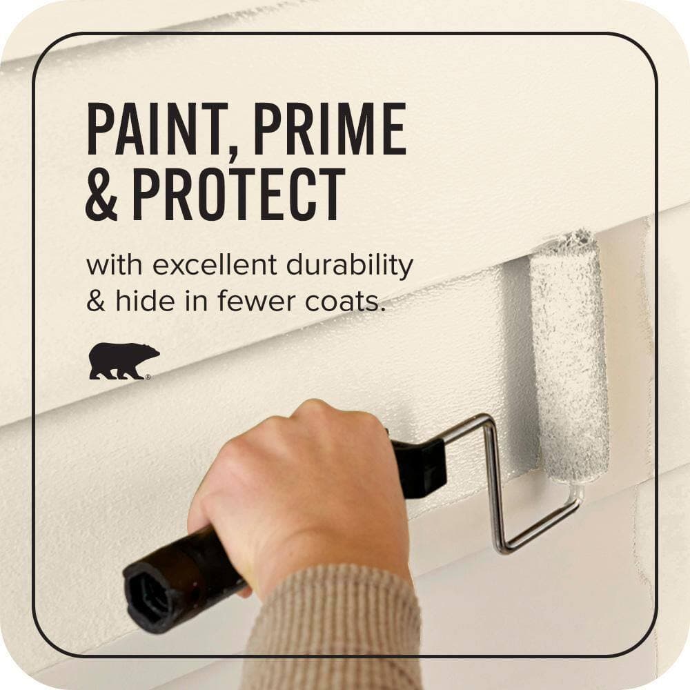 BEHR ULTRA 1 gal. #PWN-32 Bleached Almond Satin Enamel Exterior Paint & Primer (3)