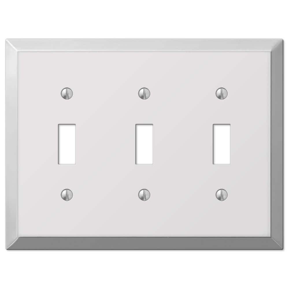 AMERELLE Metallic 3 Gang Toggle Steel Wall Plate - Polished Chrome