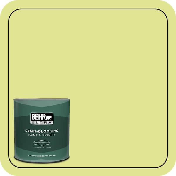 BEHR PREMIUM PLUS #410A-3 Honeydew Enamel Low Odor & Primer (3)