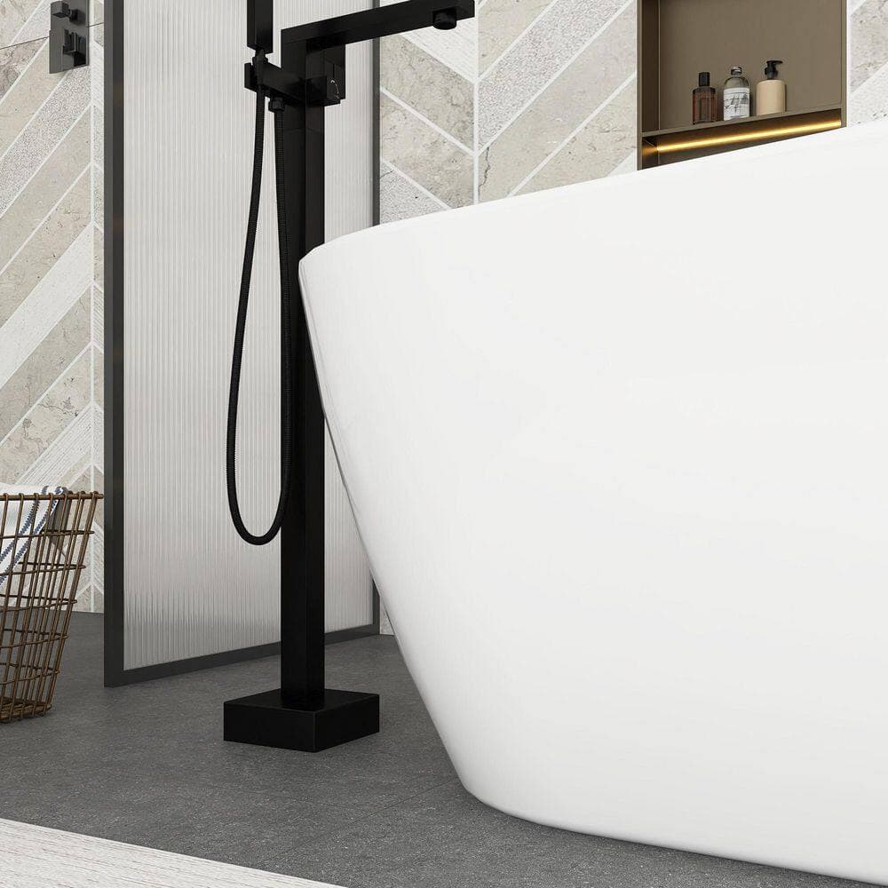 Boosicavelly 67 in. x 32 in. Acrylic Freestanding Soaking Bathtub in Glossy White (3)