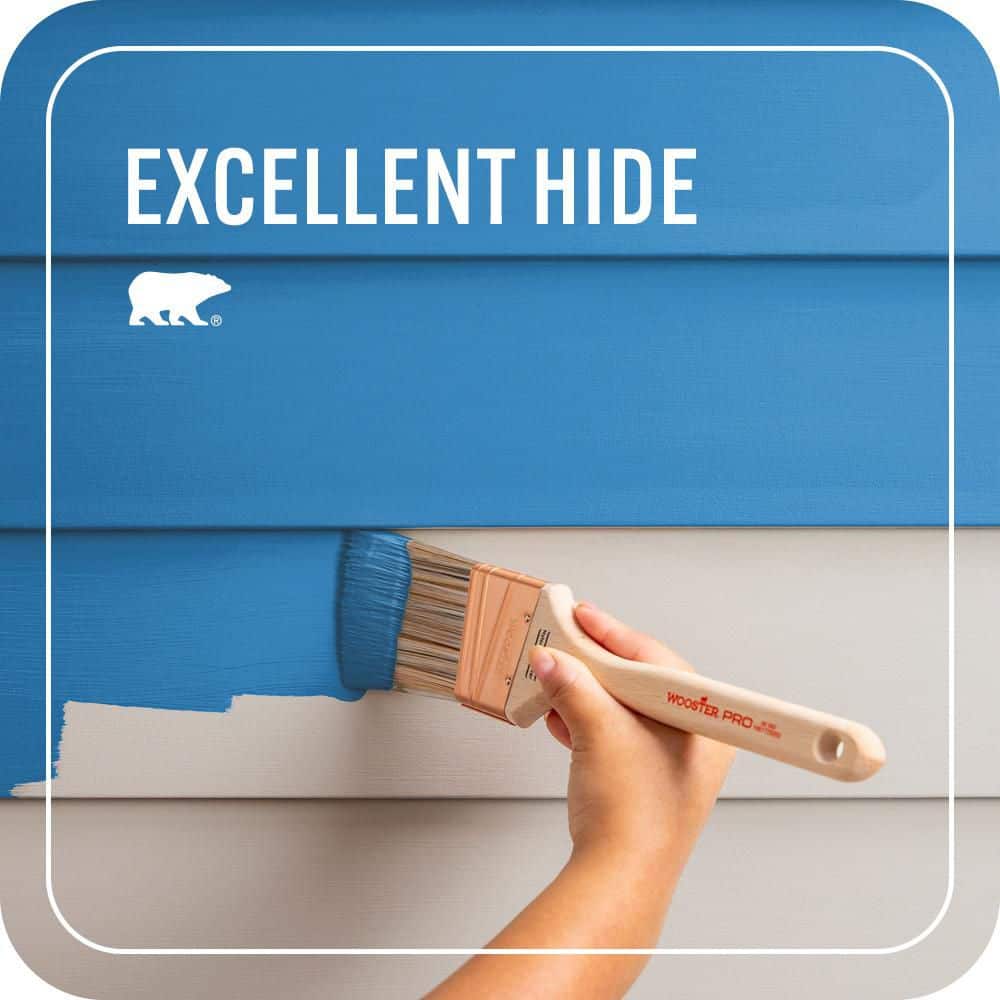 BEHR PREMIUM PLUS 1 qt. #P510-6 Brilliant Blue Flat Exterior Paint & Primer (3)