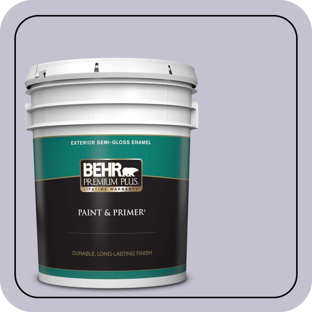 BEHR PREMIUM PLUS 5 gal. #MQ5-40 Satire Semi-Gloss Enamel Exterior Paint & Primer