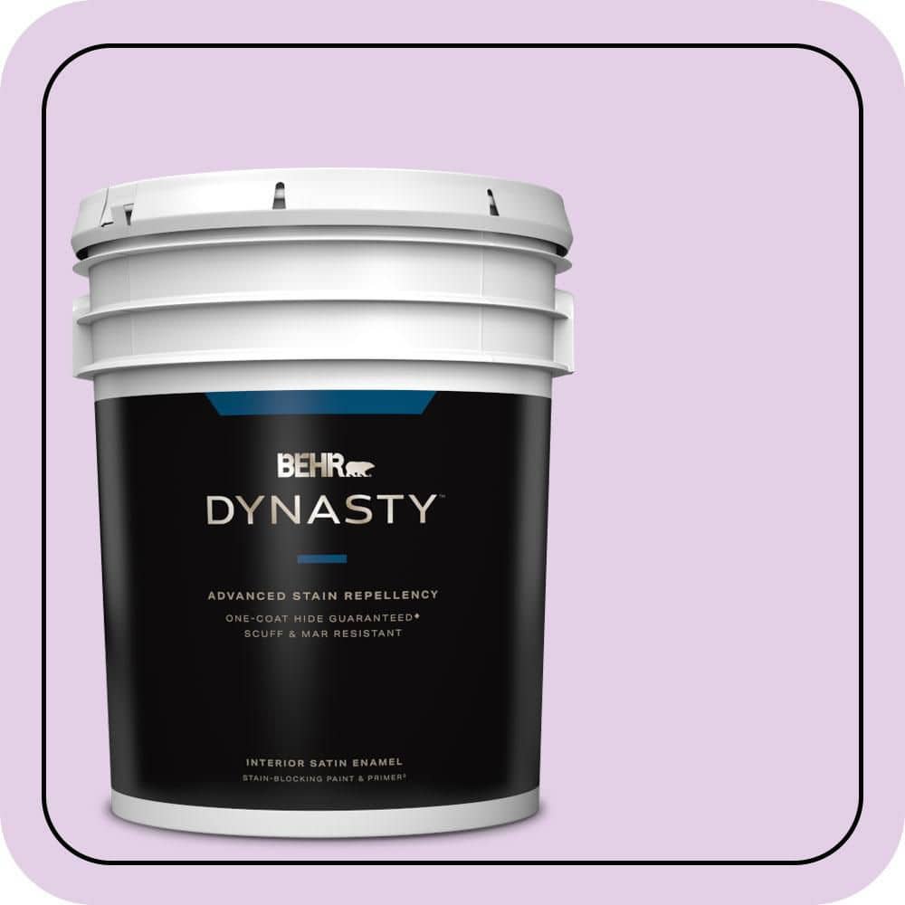 BEHR DYNASTY 5 gal. #P100-2 Sweet Romance Satin Enamel Interior Stain-Blocking Paint & Primer