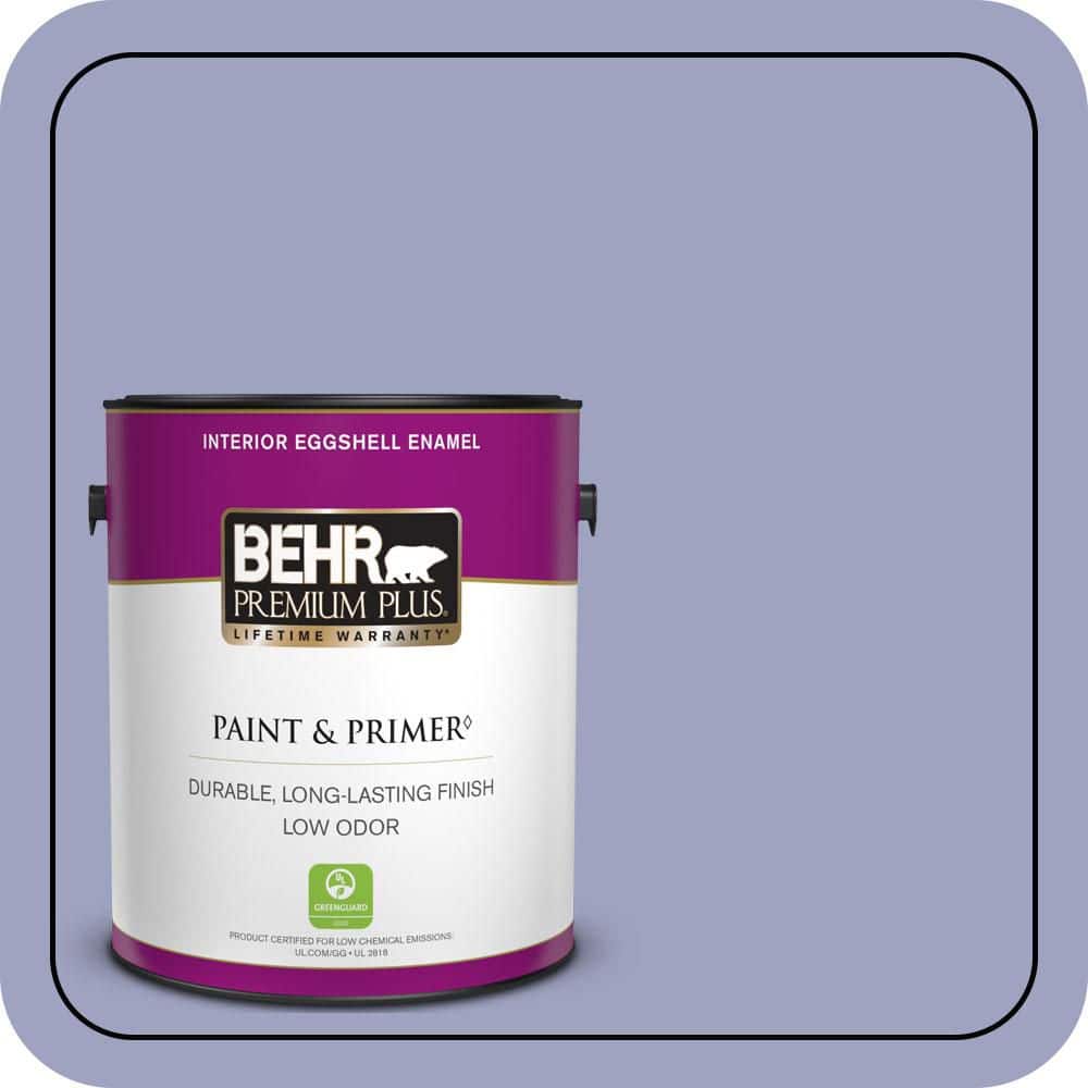 BEHR PREMIUM PLUS 1 gal. #630D-4 Ruffled Iris Eggshell Enamel Low Odor Interior Paint & Primer (1)