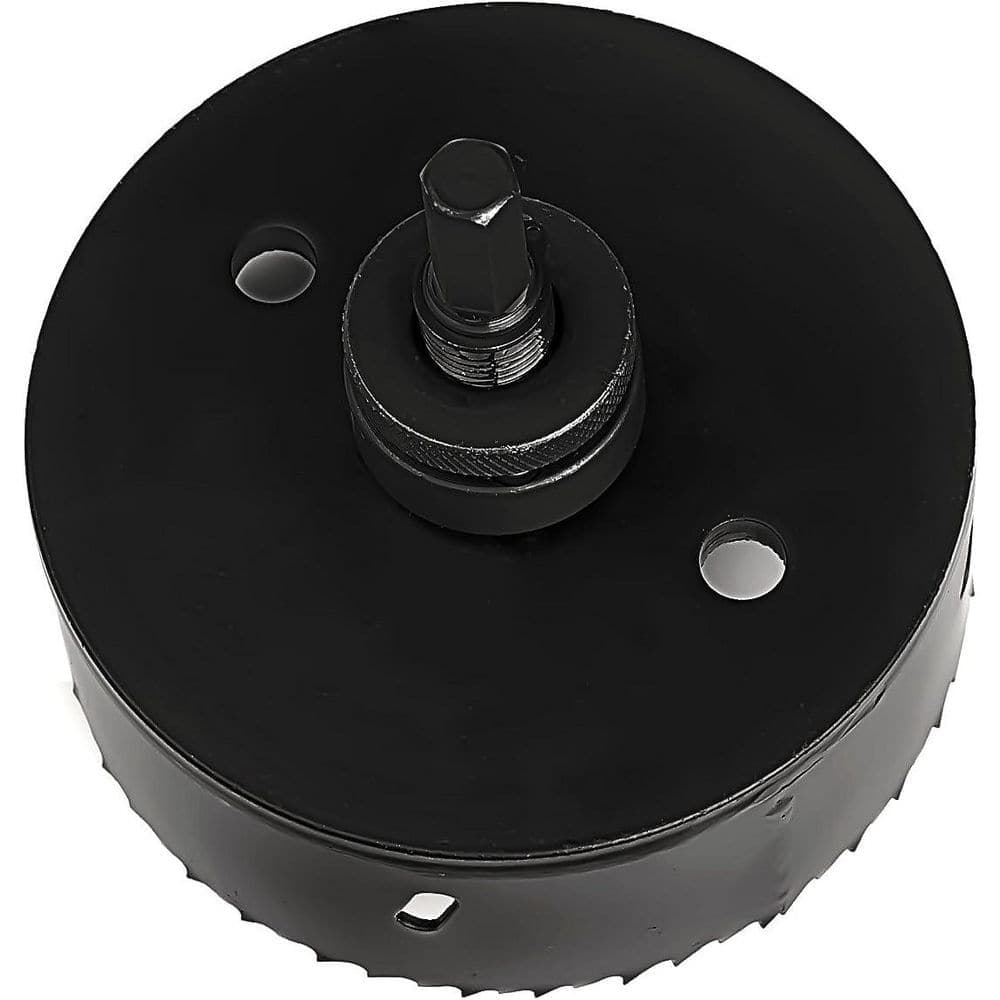 Unbranded 4.5 in. Bi-Metal Hole Saw with Heavy Duty Arbor HSS Drill Bits for Wood Plastic Drywall Thin Metal Black (2)