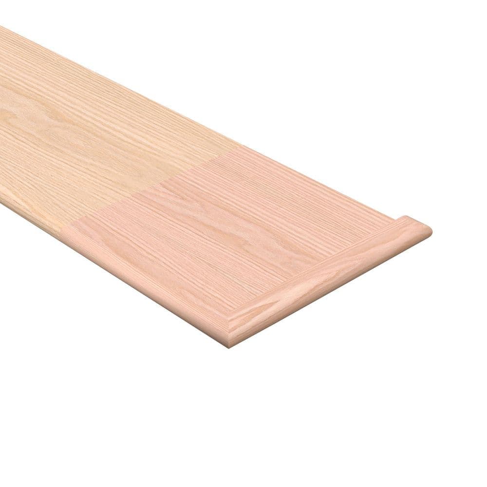 EVERMARK Stair Parts 48 in. x 11-1/2 in. x 1 in. Unfinished Red Oak Reversible Return Hybrid Engineered Stair Tread (1)