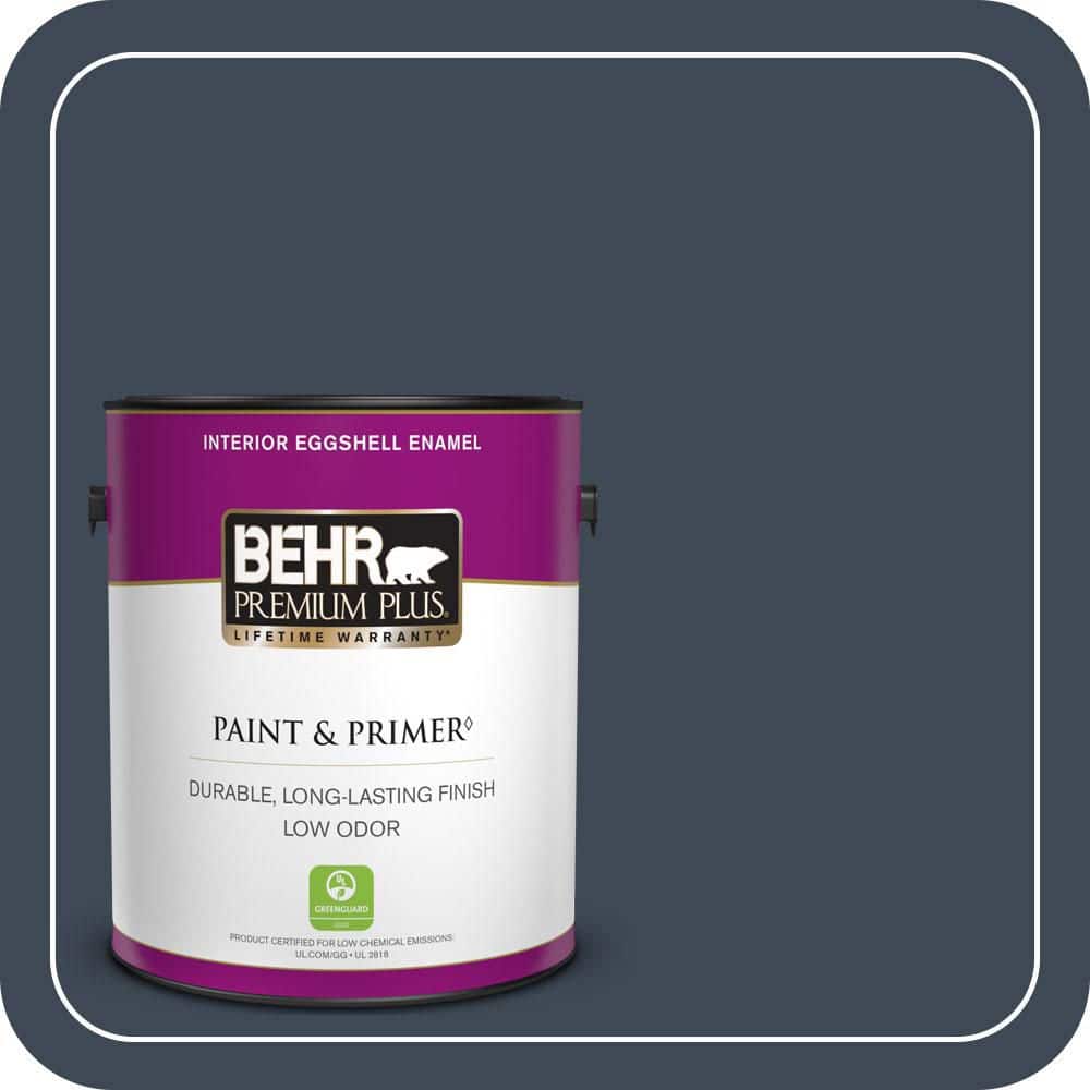BEHR PREMIUM PLUS 1 gal. #PPU14-20 Starless Night Eggshell Enamel Low Odor Interior Paint & Primer (1)