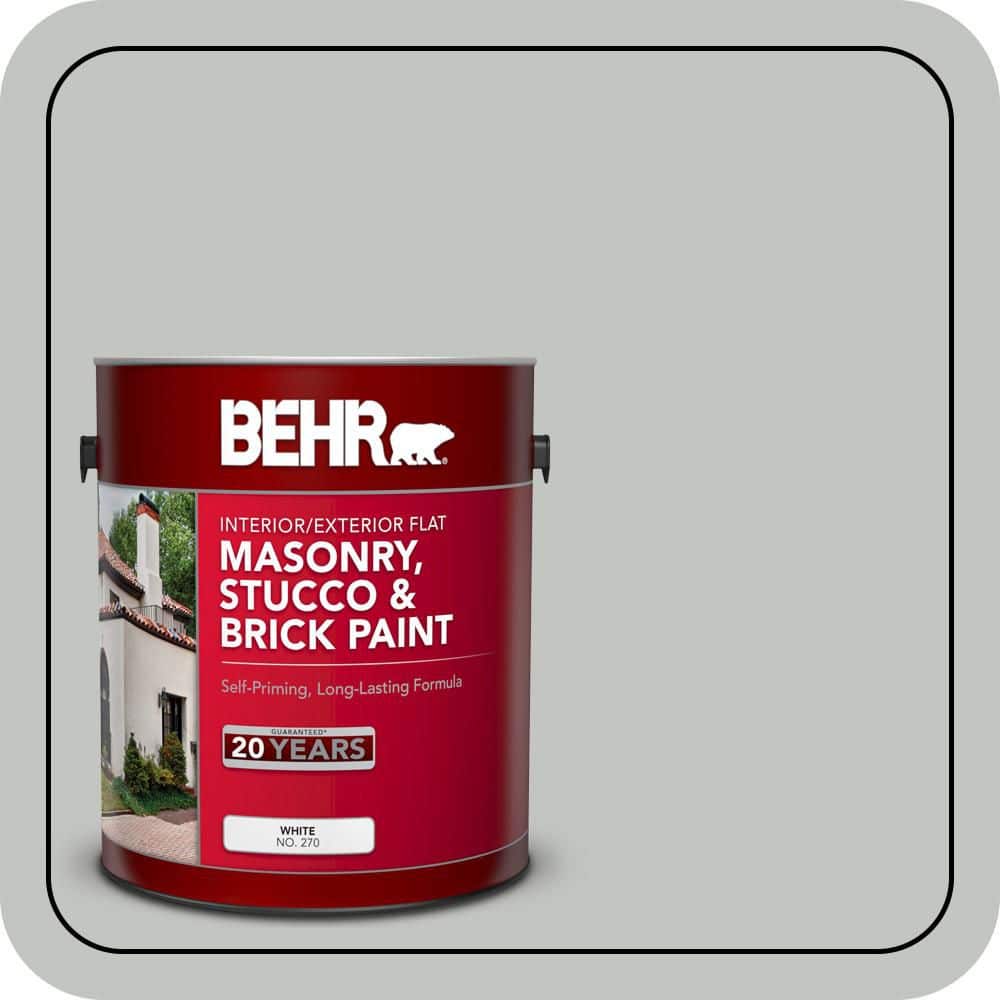 BEHR 1 gal. #MS-66 New England Grey Flat Interior/Exterior Masonry, Stucco and Brick Paint (1)