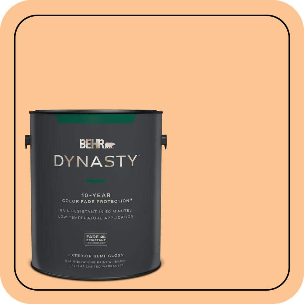 BEHR DYNASTY 1 gal. #P220-4 Dainty Apricot Semi-Gloss Enamel Exterior Stain-Blocking Paint & Primer
