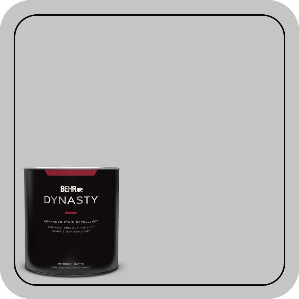 BEHR DYNASTY 1 qt. #N520-2 Silver Bullet Matte Interior Stain-Blocking Paint & Primer