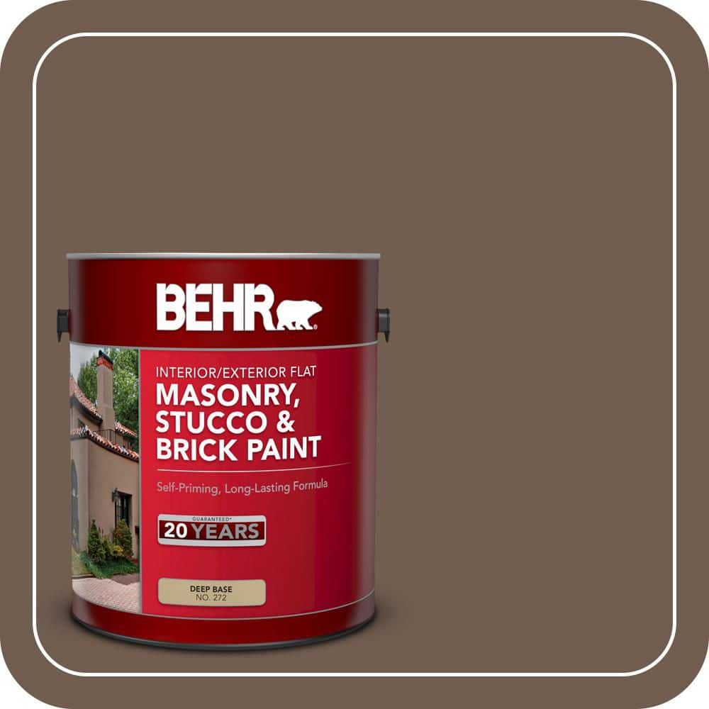 BEHR 1 gal. #PFC-35 Rich Brown Flat Interior/Exterior Masonry, Stucco and Brick Paint (1)