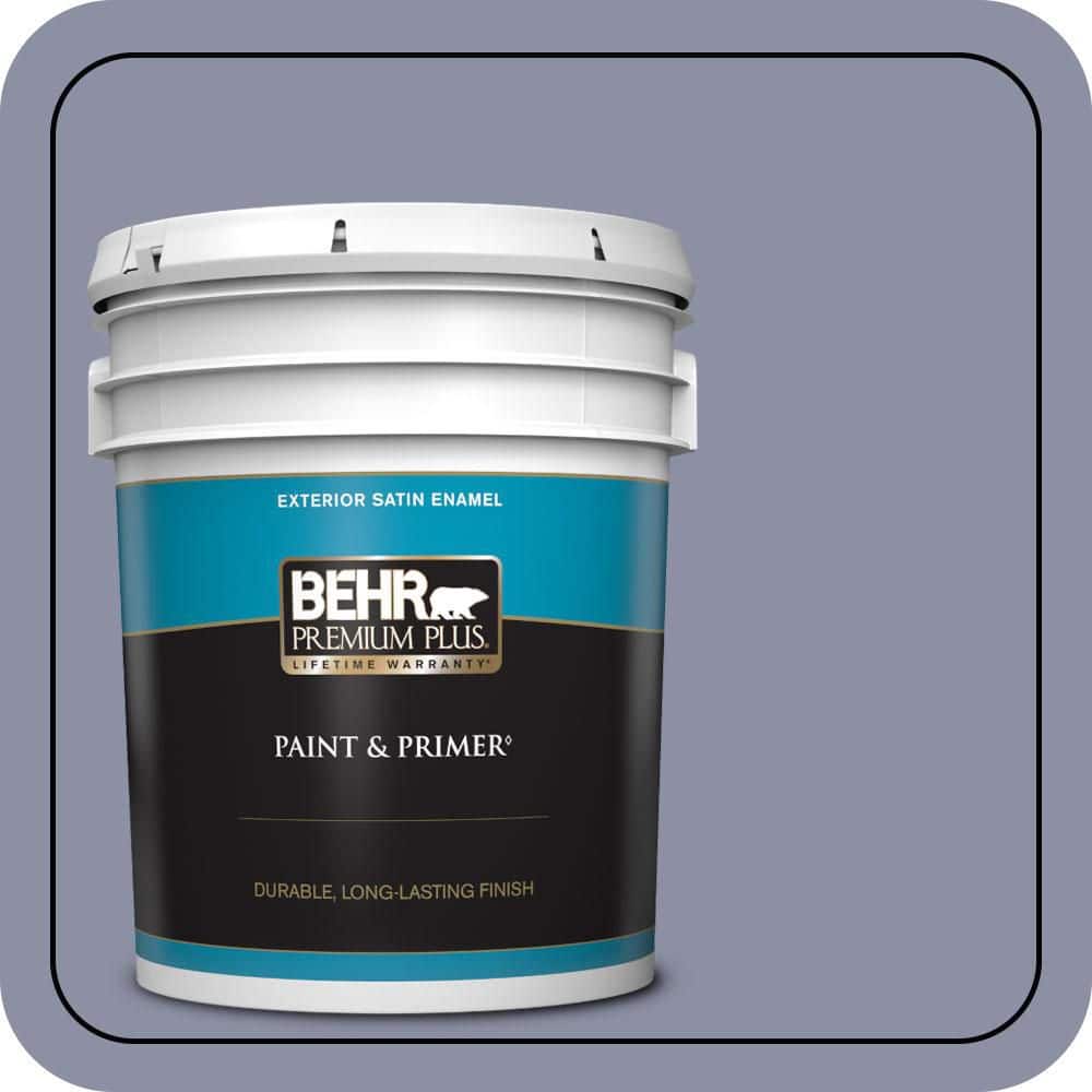 BEHR PREMIUM PLUS 5 gal. #S550-4 Camelot Satin Enamel Exterior Paint & Primer