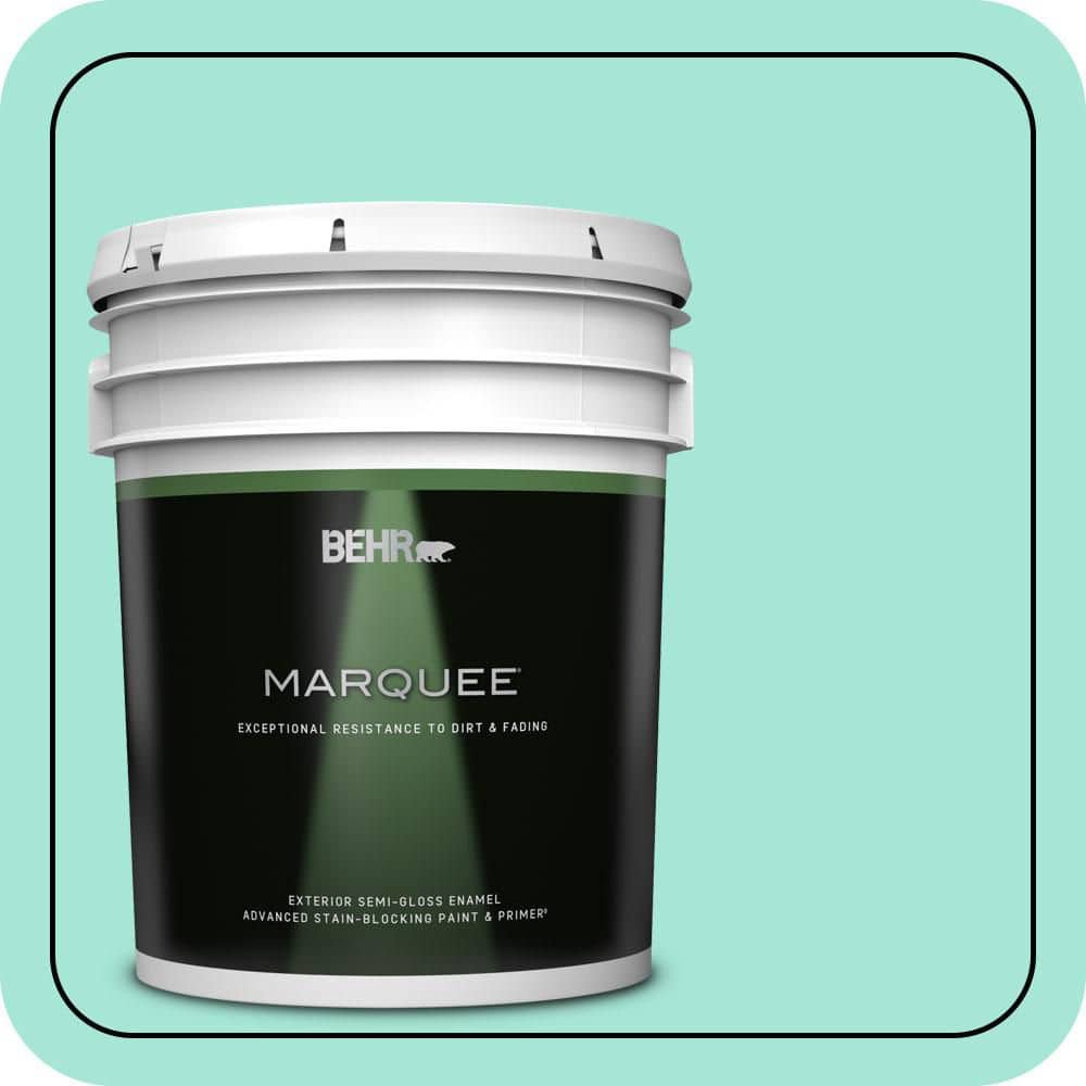BEHR MARQUEE 5 gal. #480A-2 Botanical Tint Semi-Gloss Enamel Exterior Paint & Primer (1)