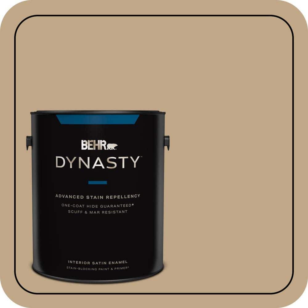 BEHR DYNASTY 1 gal. #T16-16 Symphony Gold Satin Enamel Interior Stain-Blocking Paint and Primer