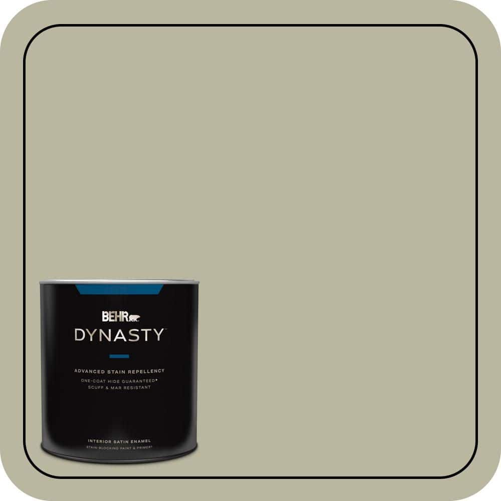 BEHR DYNASTY 1 qt. #QE-34 Court Green Satin Enamel Interior Stain-Blocking Paint and Primer