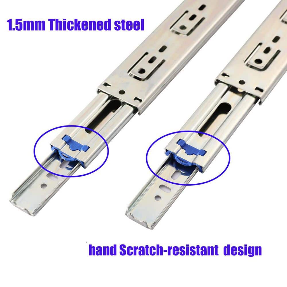 LAIFUCAM 22 in. Zinc-Plated Cold Rolled Steel Side Mount Soft-Close Heavy Duty Full Extension Drawer Slides 10 Pairs (3)