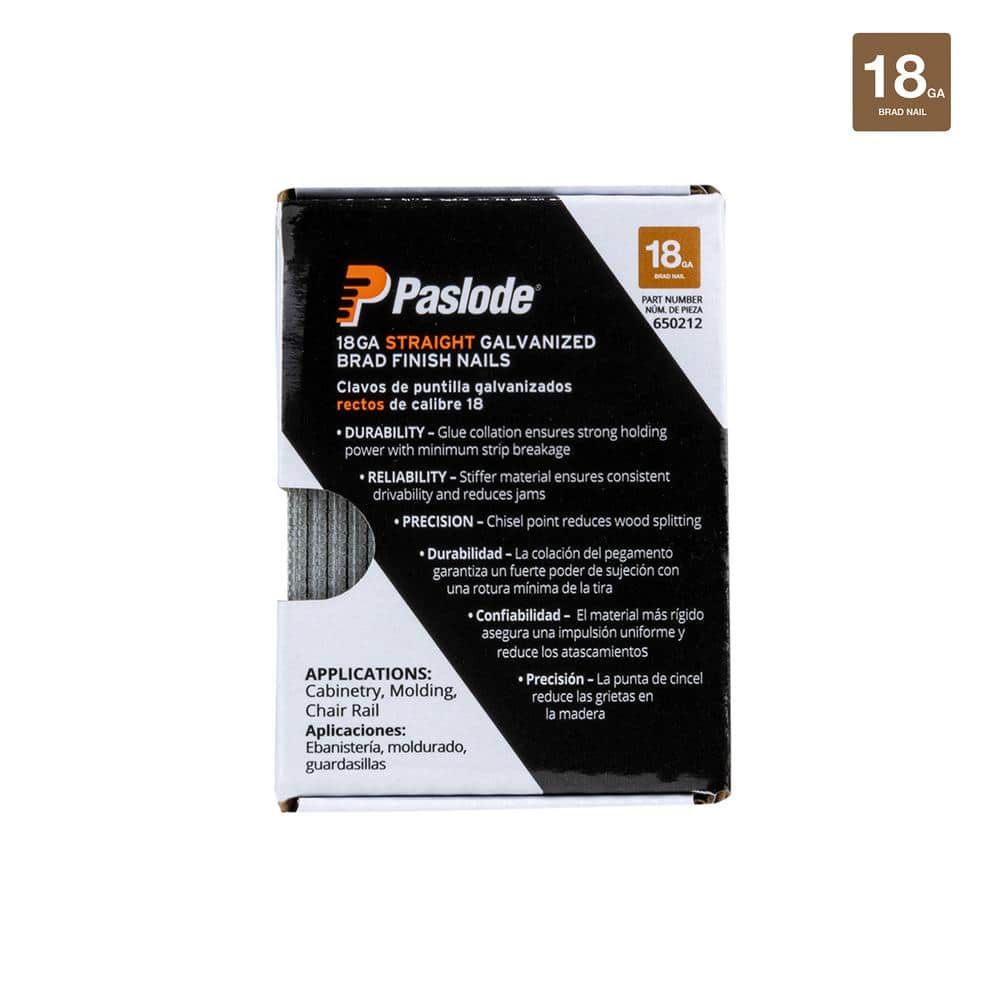 Paslode 1 in. x 18-Gauge Galvanized Straight Finish Nail (2,000-Pack) (3)