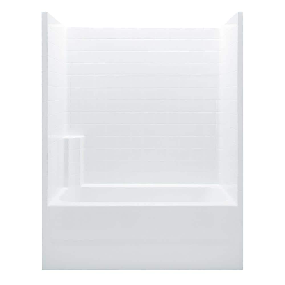 Aquatic Everyday 60 in. x 32 in. x 72 in. 1-Piece Bath and Shower Kit with Left Drain in White
