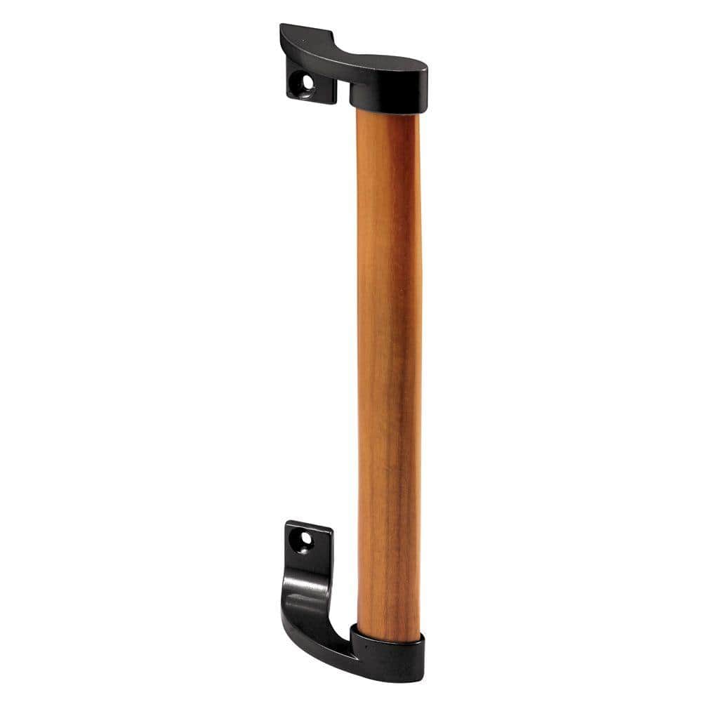 Prime-Line Wood Handle Black Brackets 6-5/8 in. Holes Sliding Door Pull (1)