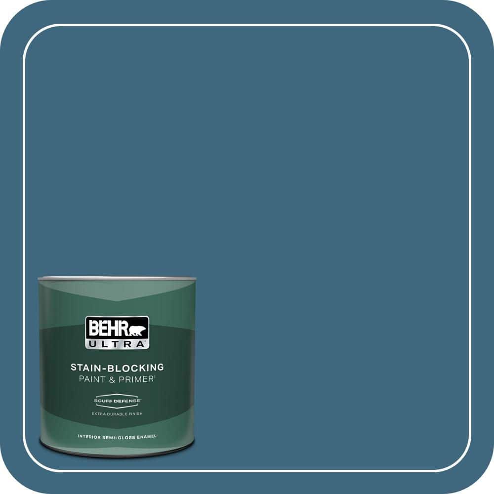 BEHR ULTRA 1 qt. #MQ5-61 Ocean Storm Extra Durable Semi-Gloss Enamel Interior Paint & Primer