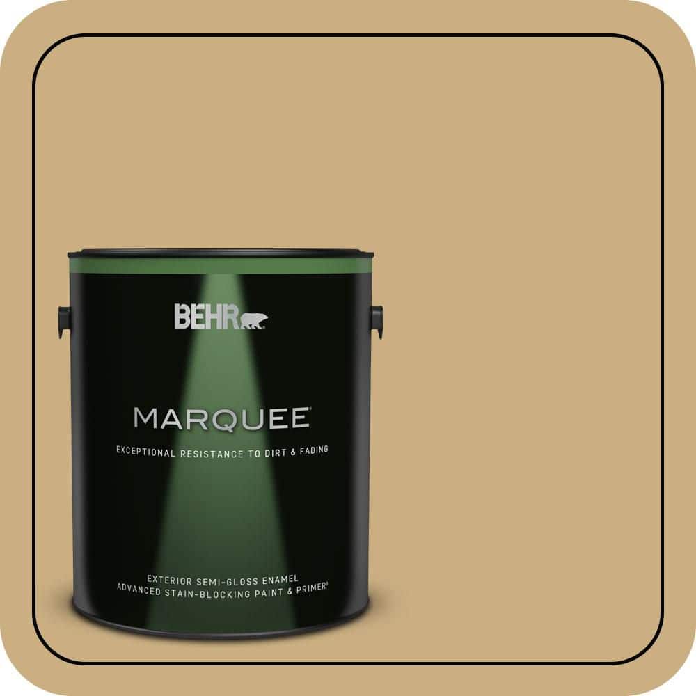 BEHR MARQUEE 1 gal. #S310-4 Perennial Gold Semi-Gloss Enamel Exterior Paint & Primer