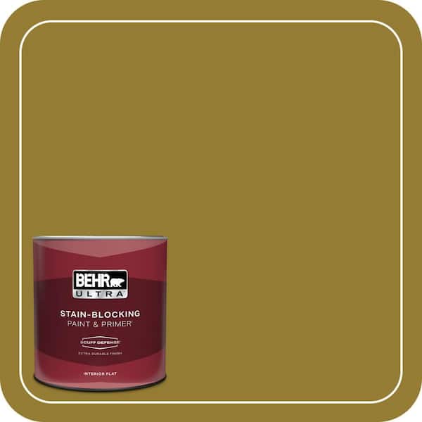 BEHR PREMIUM PLUS #M320-7 Thai Curry Flat Low Odor & Primer (4)