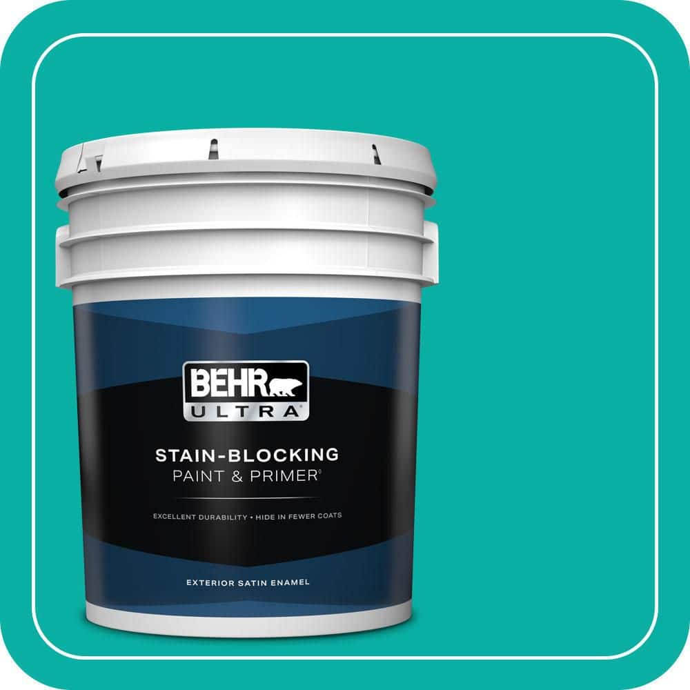 BEHR ULTRA 5 gal. #490B-5 Cozumel Satin Enamel Exterior Paint & Primer