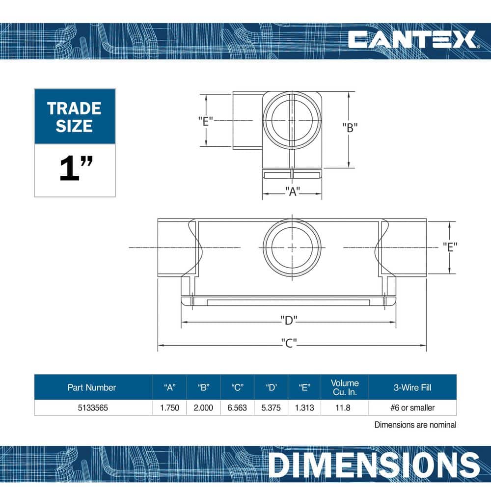 1 in. Type T PVC Conduit Body Conduit Fitting for Cantex PVC Conduits (2)
