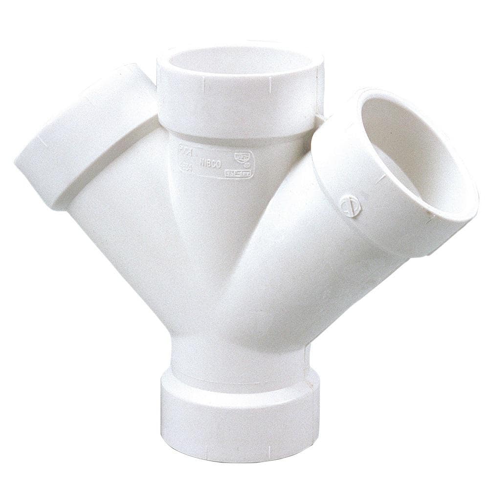 NIBCO 3 in. PVC DWV 45-Degree All Hub Double Wye