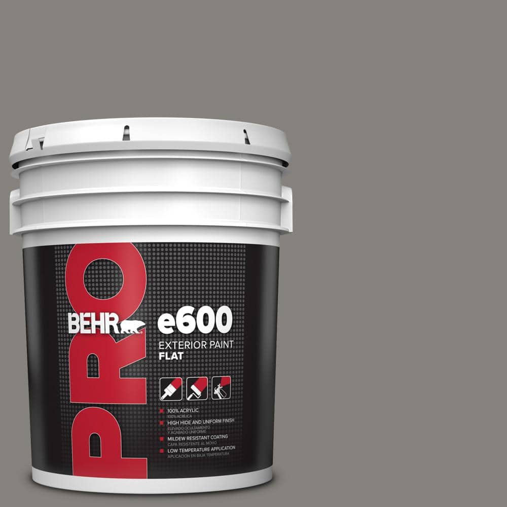 BEHR PRO 5 gal. #BNC-25 Gray Pepper Flat Exterior Paint