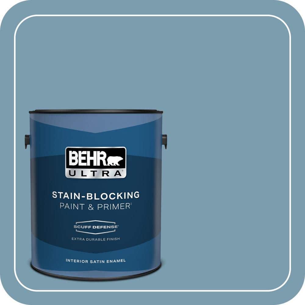 BEHR ULTRA 1 gal. #PMD-14 Yacht Harbor Extra Durable Satin Enamel Interior Paint & Primer
