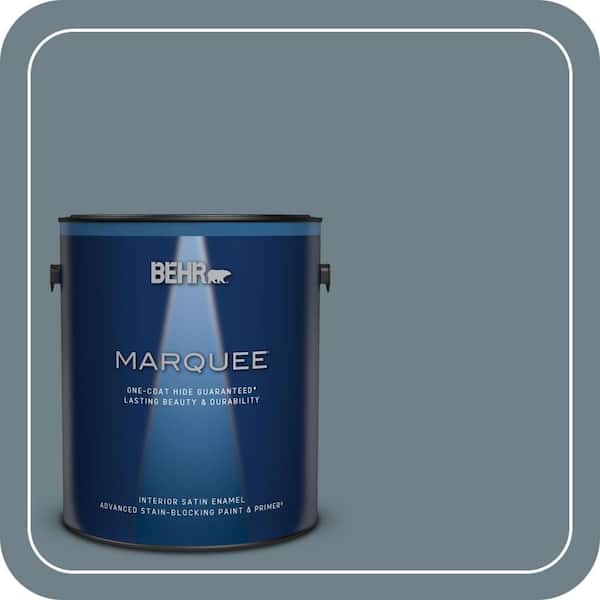 BEHR MARQUEE 1 gal. #PPU13-04 Atlantic Shoreline One-Coat Hide Satin Enamel Interior Paint & Primer (2)
