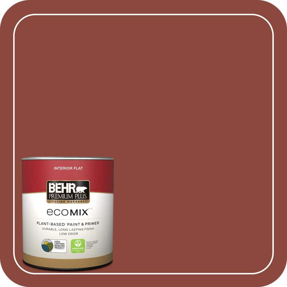 BEHR PREMIUM PLUS 1 qt. #PPF-30 Deep Terra Cotta Flat EcoMix Plant-Based Interior Paint & Primer (1)