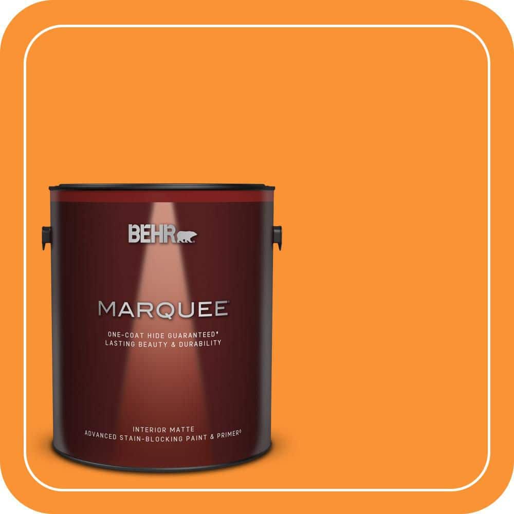 BEHR MARQUEE 1 gal. #P240-7 Joyful Orange Matte Interior Paint & Primer
