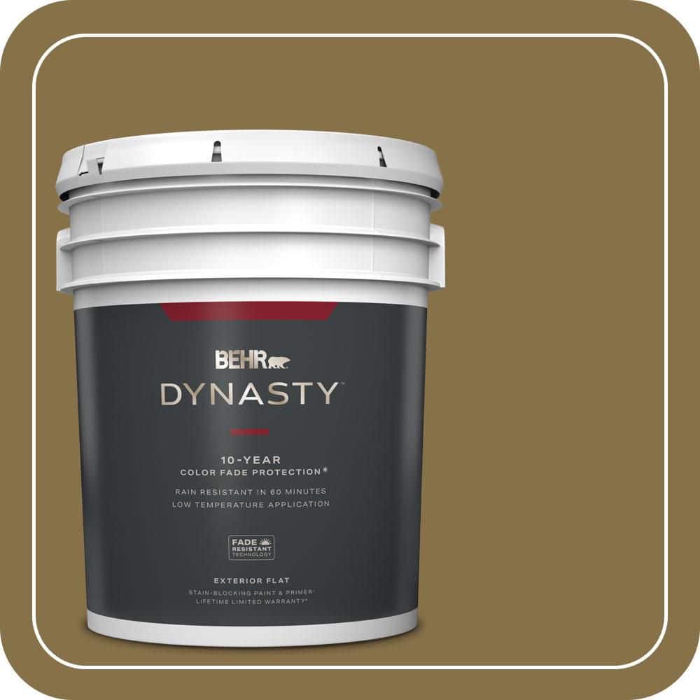 BEHR DYNASTY 5 gal. #S320-7 African Plain Flat Exterior Stain-Blocking Paint & Primer